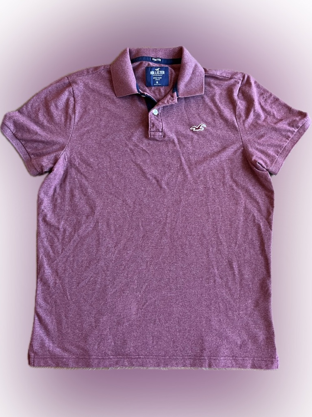 Hollister Epic Flex Stretch Burgundy/Purple Men's Polo Size XL